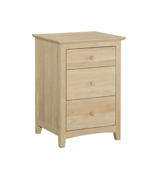 White Wooden Layered Nightstand — Rockville, MD — Zadia Furniture
