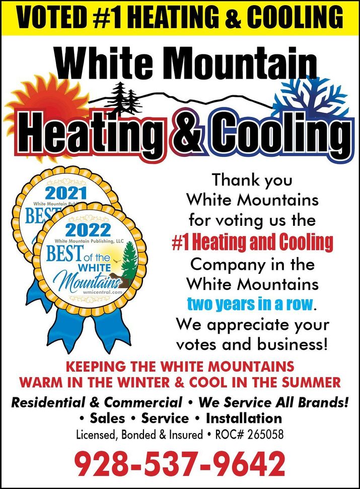 Voted #1 Heating & Cooling — Show Low, AZ — White Mountain Heating & Cooling