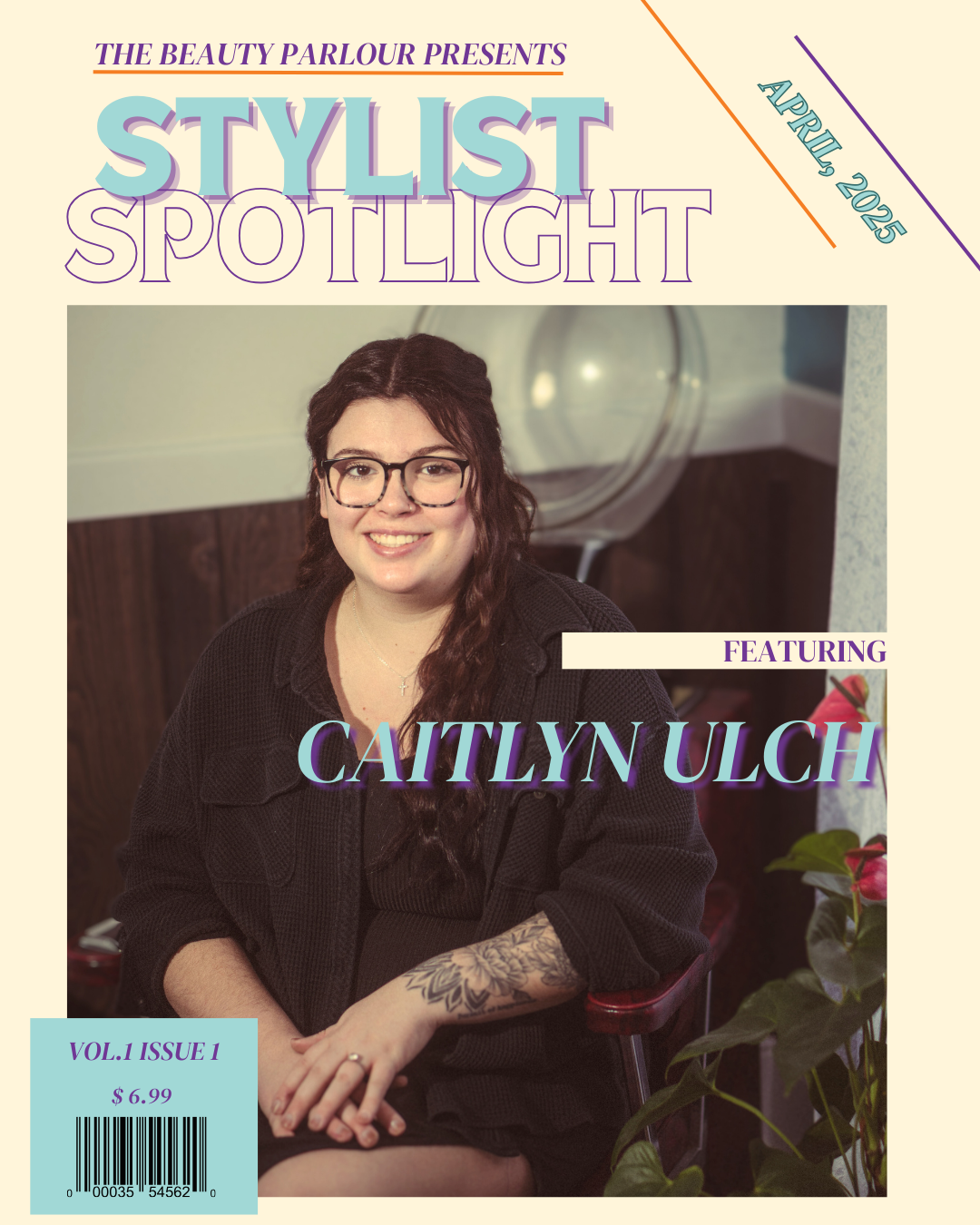 A magazine cover for a stylist spotlight featuring caitlyn ulch