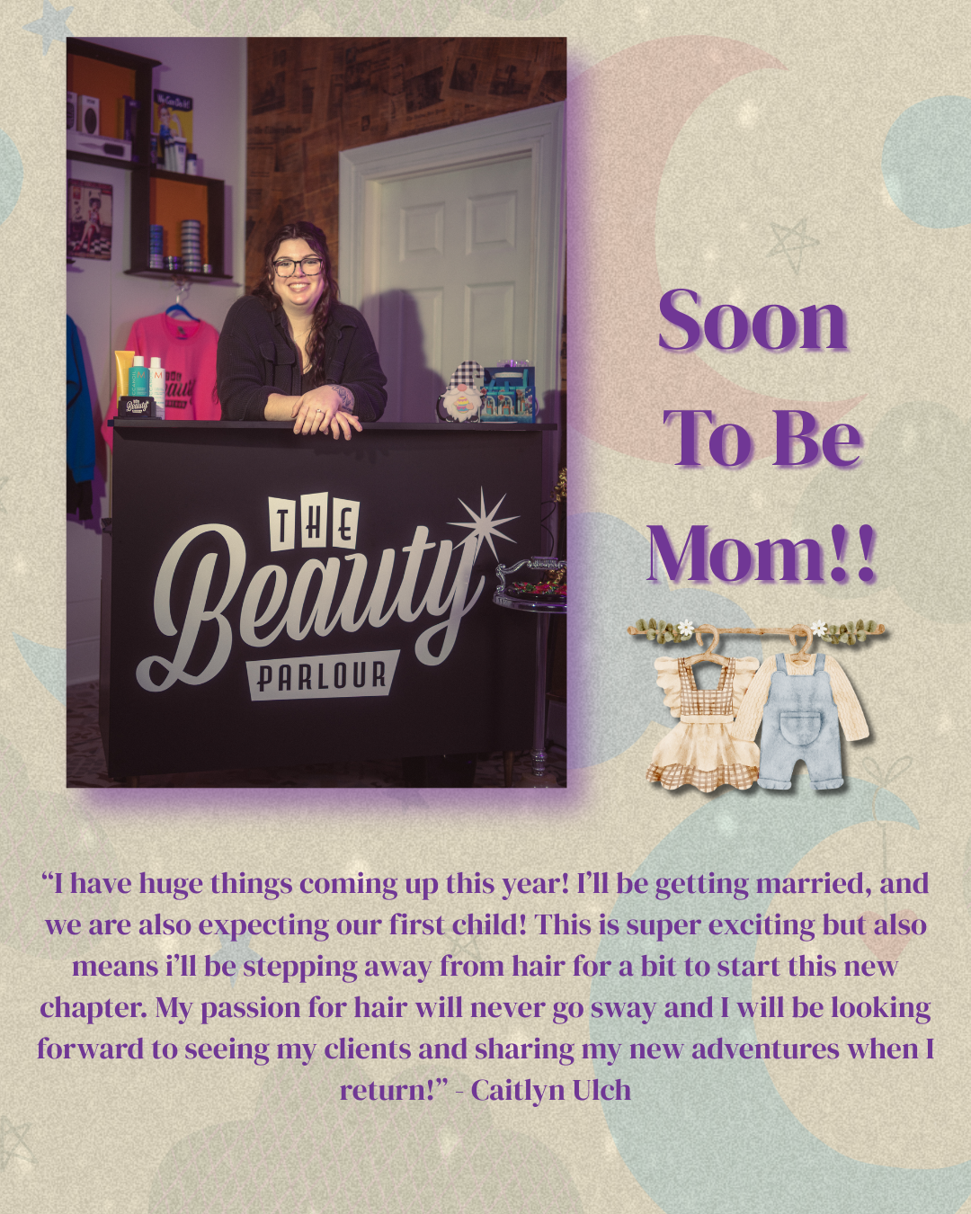 A woman is standing behind a counter at dog beauty parlour.