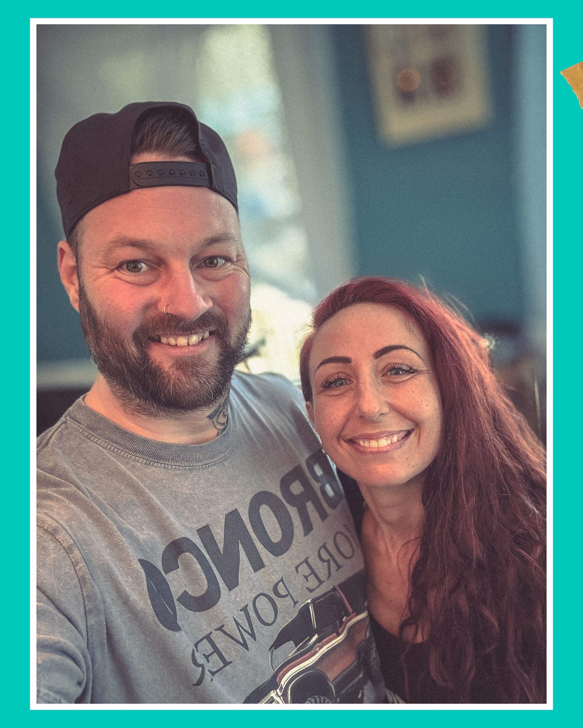 A man and a woman are posing for a picture together.