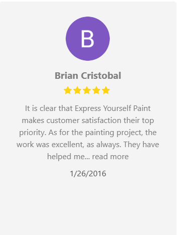 Customer review by Brian Cristobal with 5-star rating about Express Yourself Paint.