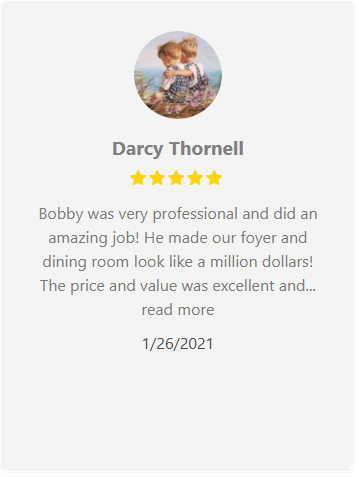 Review of a service by Darcy Thornell, dated 1/26/2021, rating Bobby's work as excellent.
