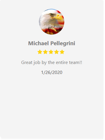 Review from Michael Pellegrini: five stars, 