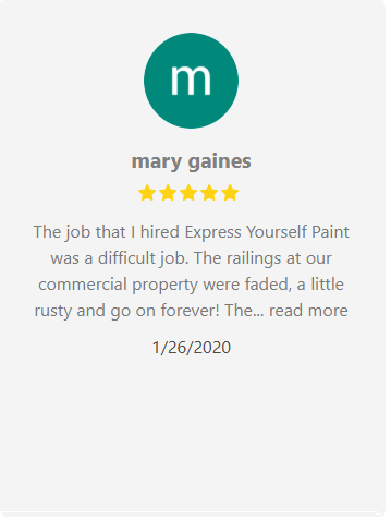 Review with user avatar, Mary Gaines, rating Express Yourself Paint on 1/26/2020.