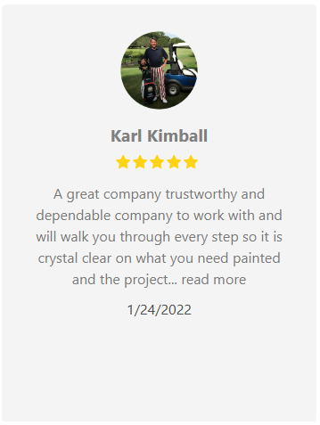 Review by Karl Kimball, five stars: trustworthy company walks through painting steps.