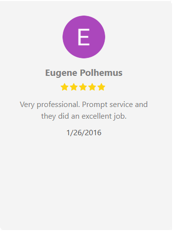 Customer review from Eugene Polhemus with 5-star rating: 