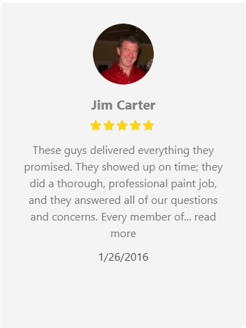 Customer review: Jim Carter with photo gives a 5-star rating 