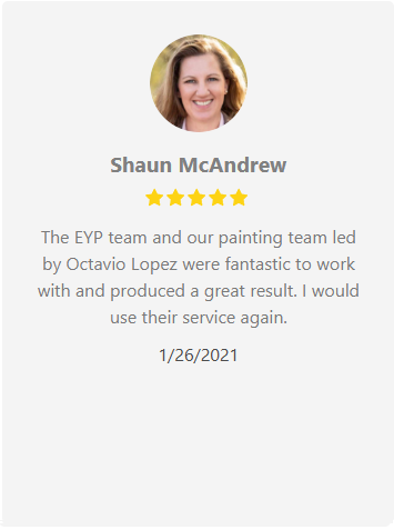 Testimonial from Shaun McAndrew, 5-star review. 