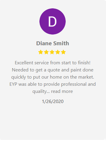 Customer review: Diane Smith gave five stars. EYP provided excellent and quick service.