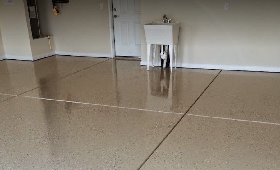 There is a sink in the middle of the room.