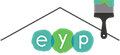 The logo for eyp is a house with a paint brush on the roof.