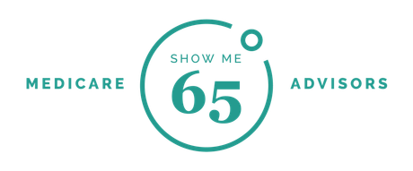 A logo for medicare 65 advisors showing a circle with the number 65 inside of it.