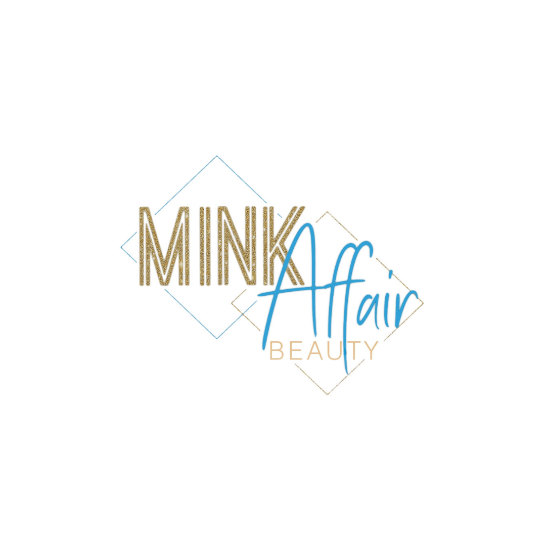 A logo for mink affair beauty is shown on a white background.