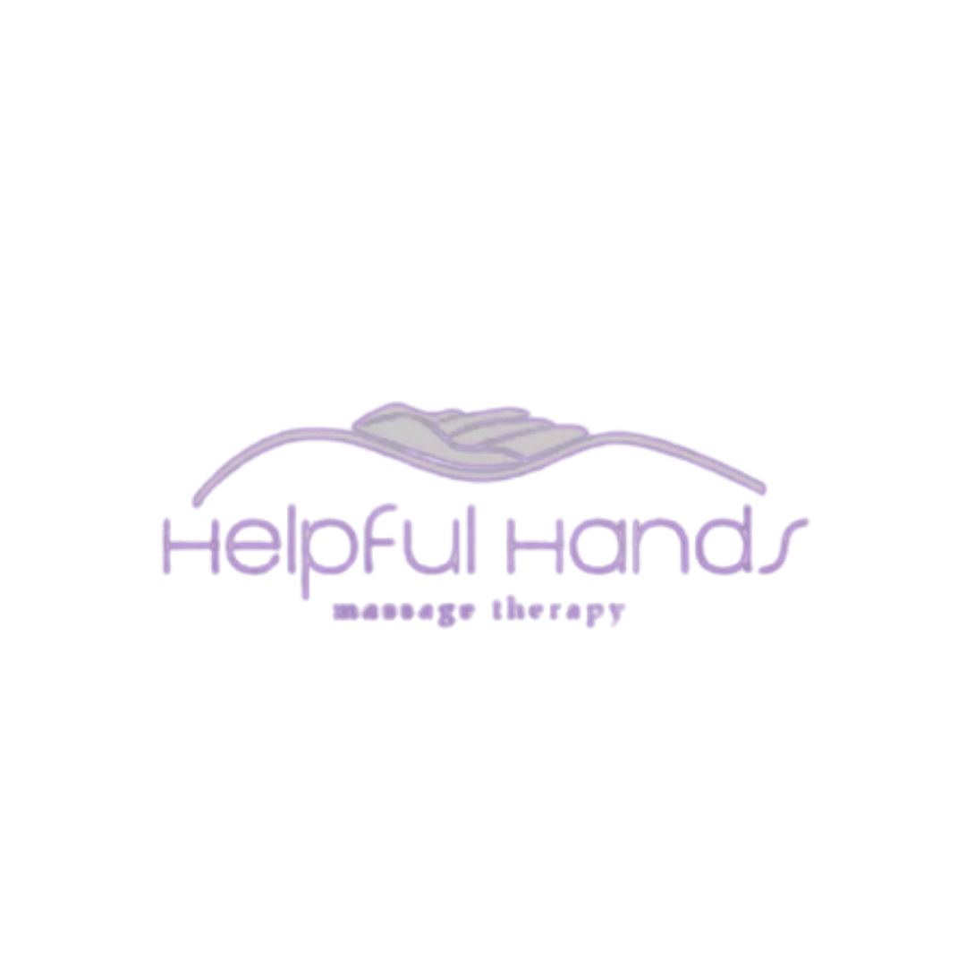 A logo for a massage therapy company called helpful hands
