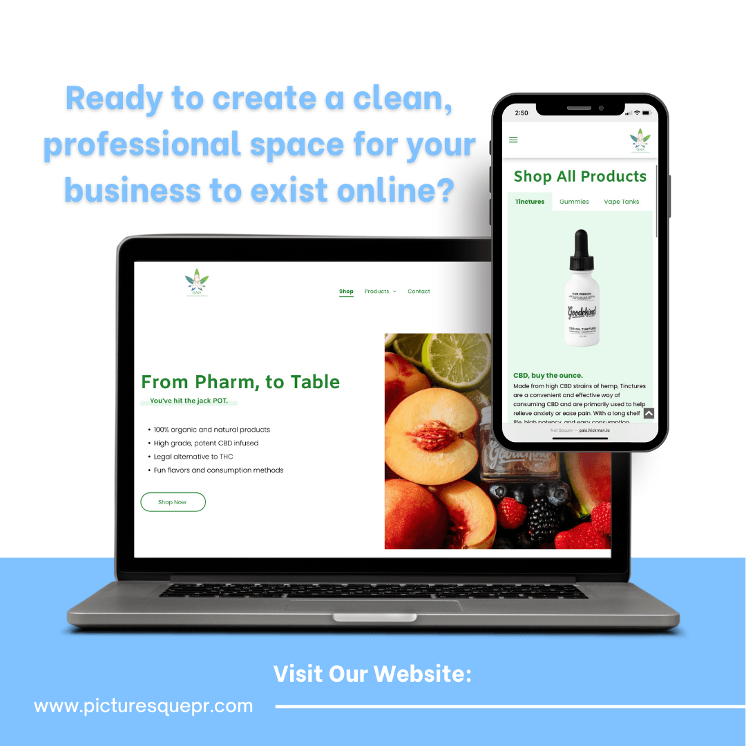 A laptop and a cell phone with the words ready to create a clean professional space for your business to exist online