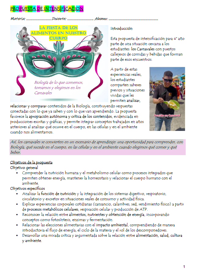 Propuesta de intensificación 4° biología