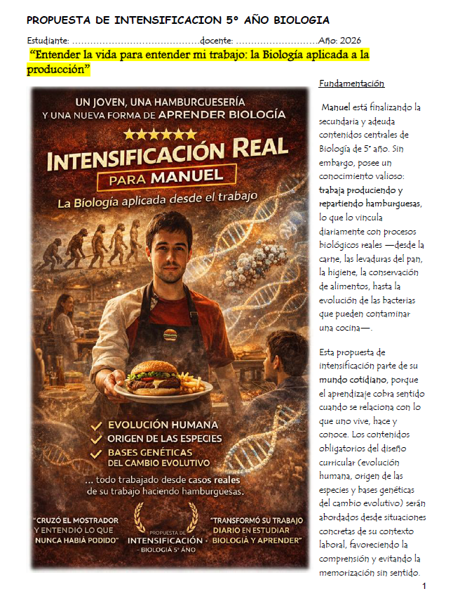 Propuesta de intensificación 5° Biología