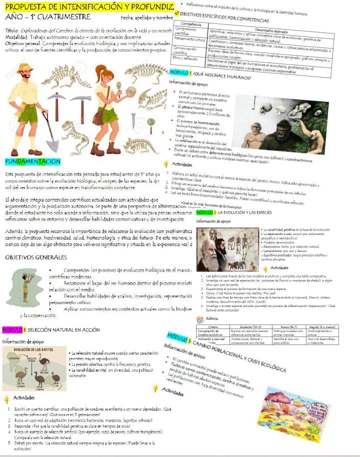2 propuestas pedagógicas para 5° biología: 