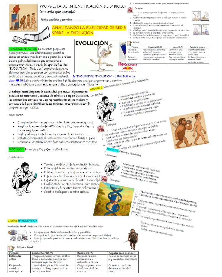 2 propuestas pedagógicas para 5° biología: 