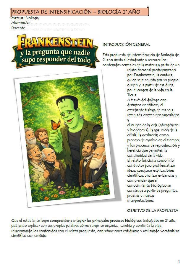 Un documento titulado 