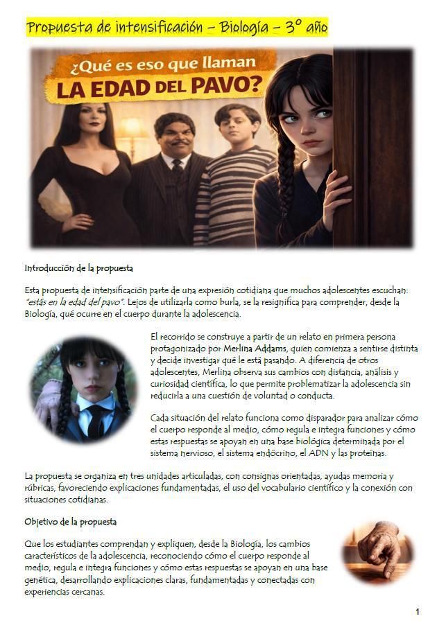 Ficha didáctica para alumnos de tercer año de Biología titulada 