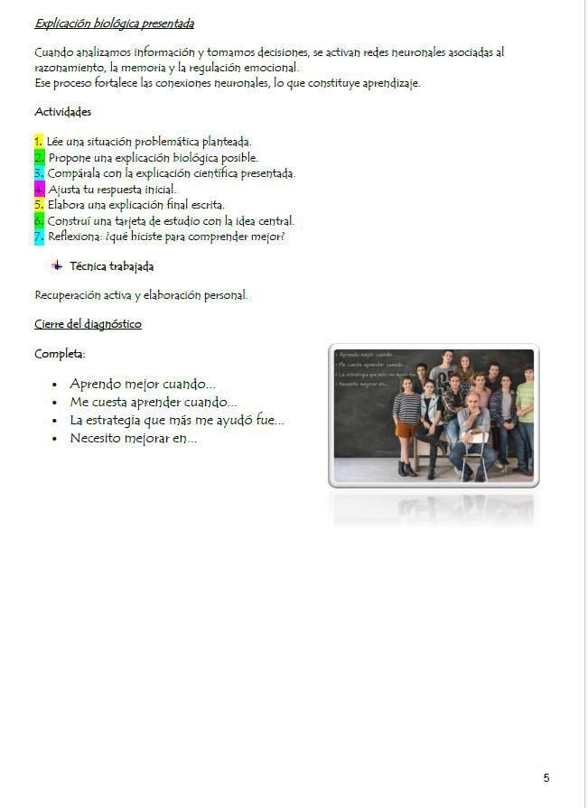 Un grupo de estudiantes se encuentra en un aula, detrás de una cita sobre el aprendizaje de Merlí