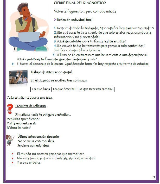 Una ficha de diagnóstico para Biología de quinto año que incluye una foto de personas en una habitación.