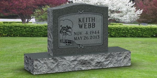 grey upright headstone