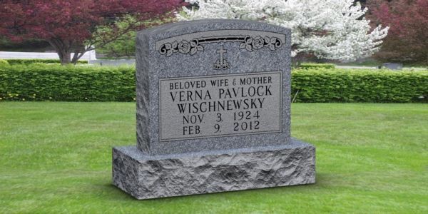 A gravestone in a cemetery with the name verna pavlock on it.