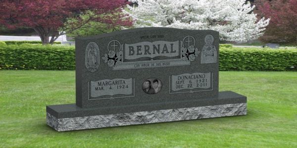 A gravestone in a cemetery with the name bernal on it