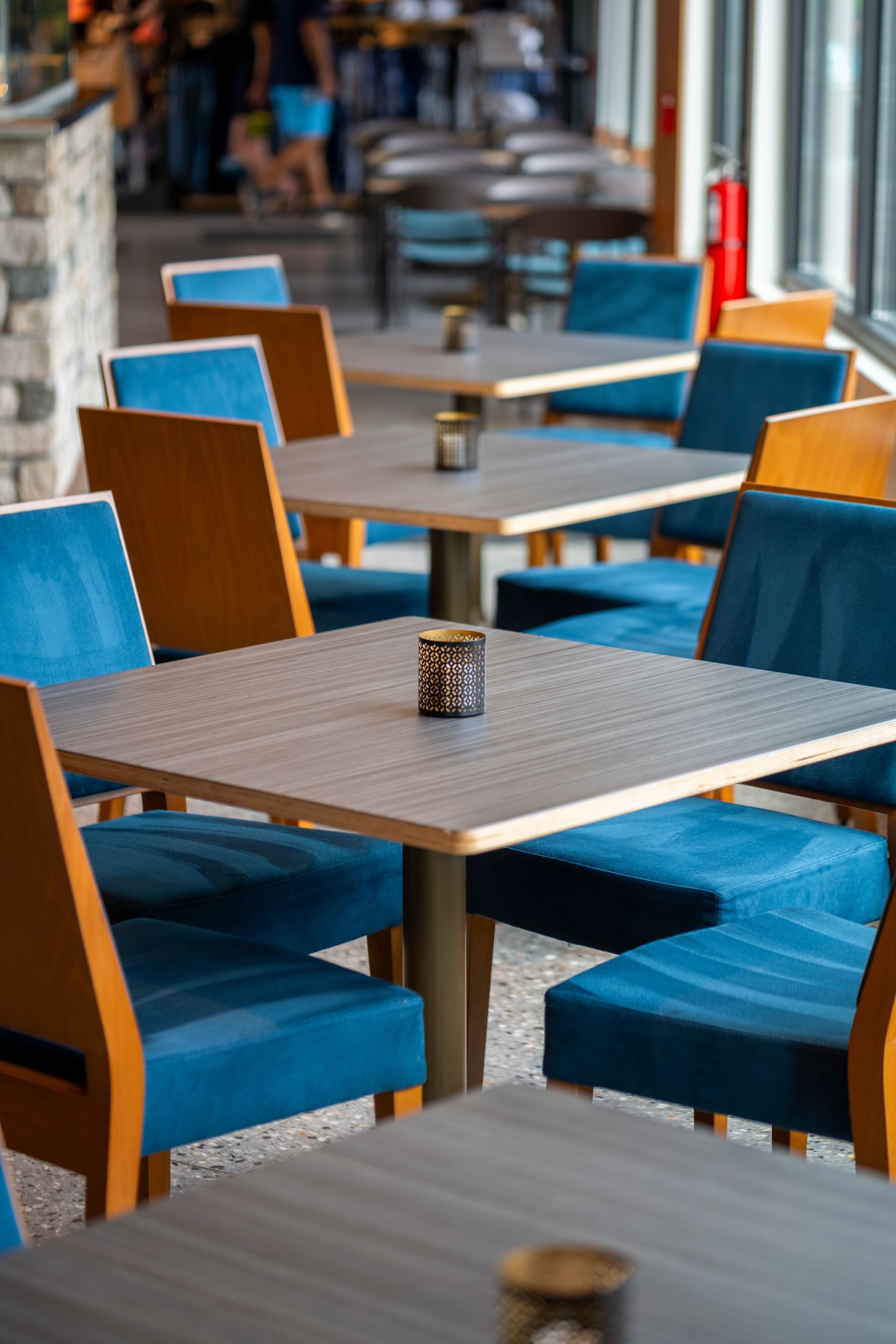 Picture of tables inside the resturant side