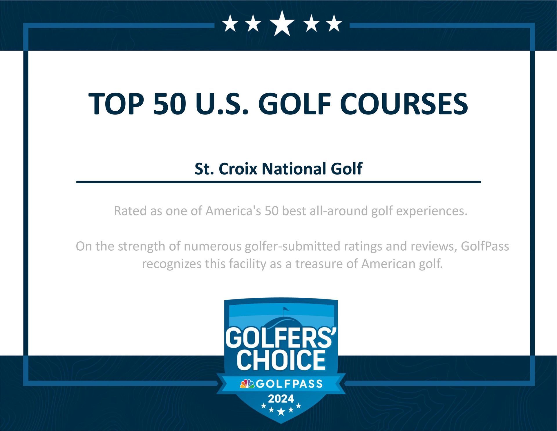 Top 50 u.s. golf courses st. croix national golf