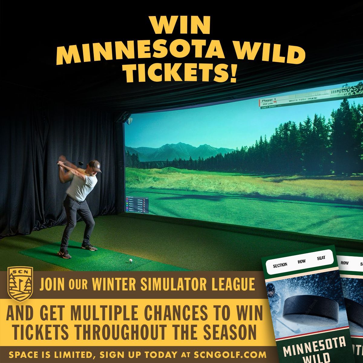 Join the winter simulator league and have multiple chances to win Wild tickets.