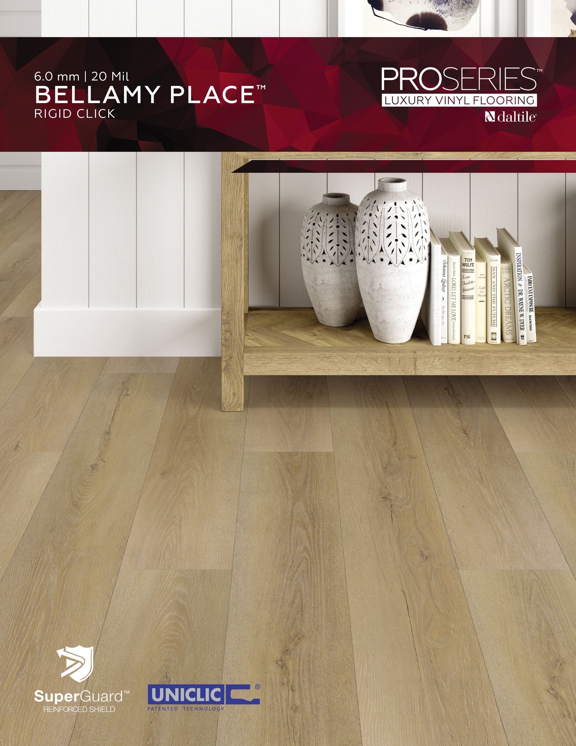 Floor renovation | A room with a wooden floor and a shelf with vases on it.