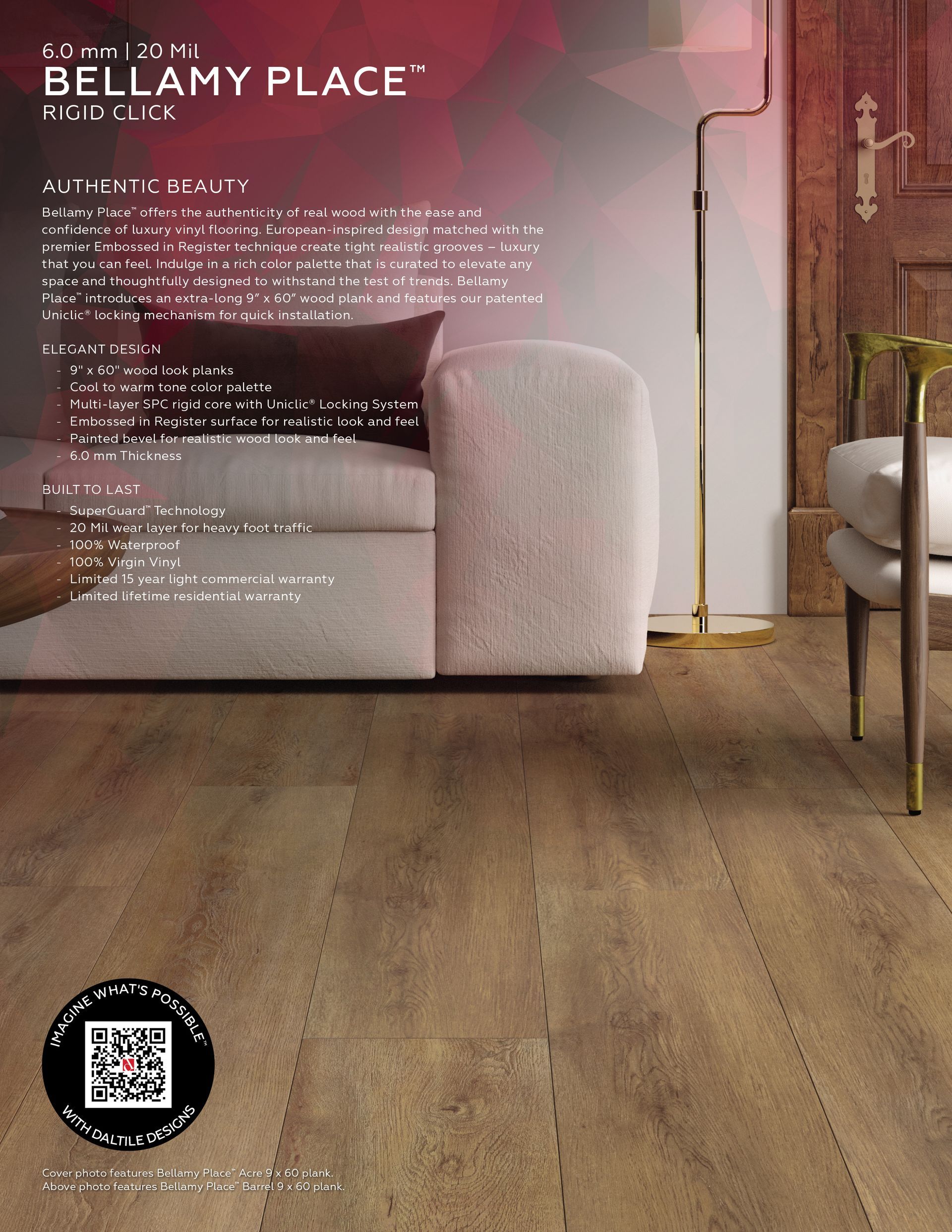 Woodwork | A living room with a white couch and a wooden floor