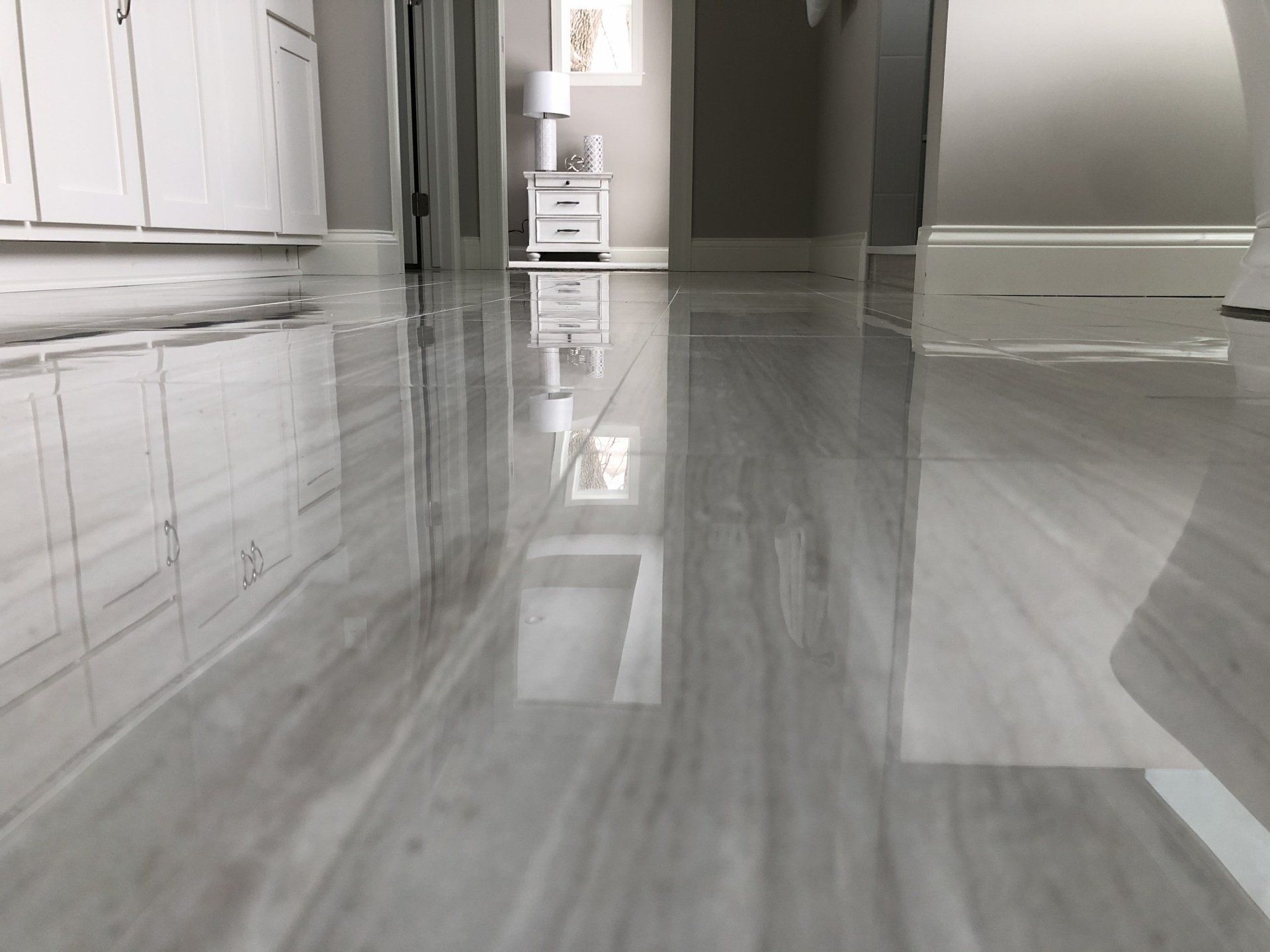 Marble floor contractors work