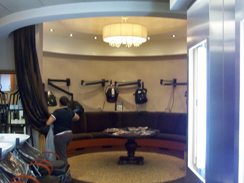 Commercial tiling contractors work | BYN the Tile Crew | A salon with a table and chairs