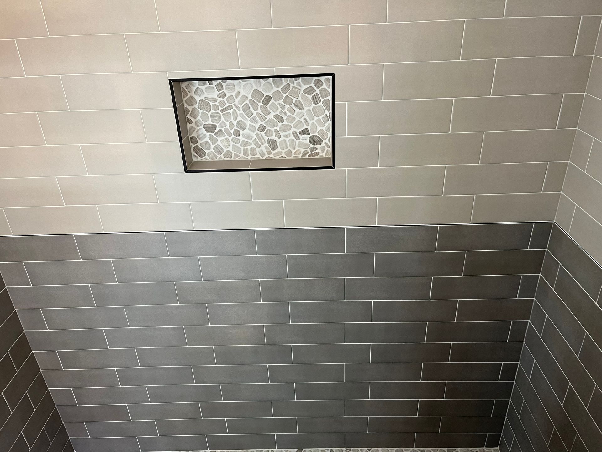 Custom shampoo niche & tile shower