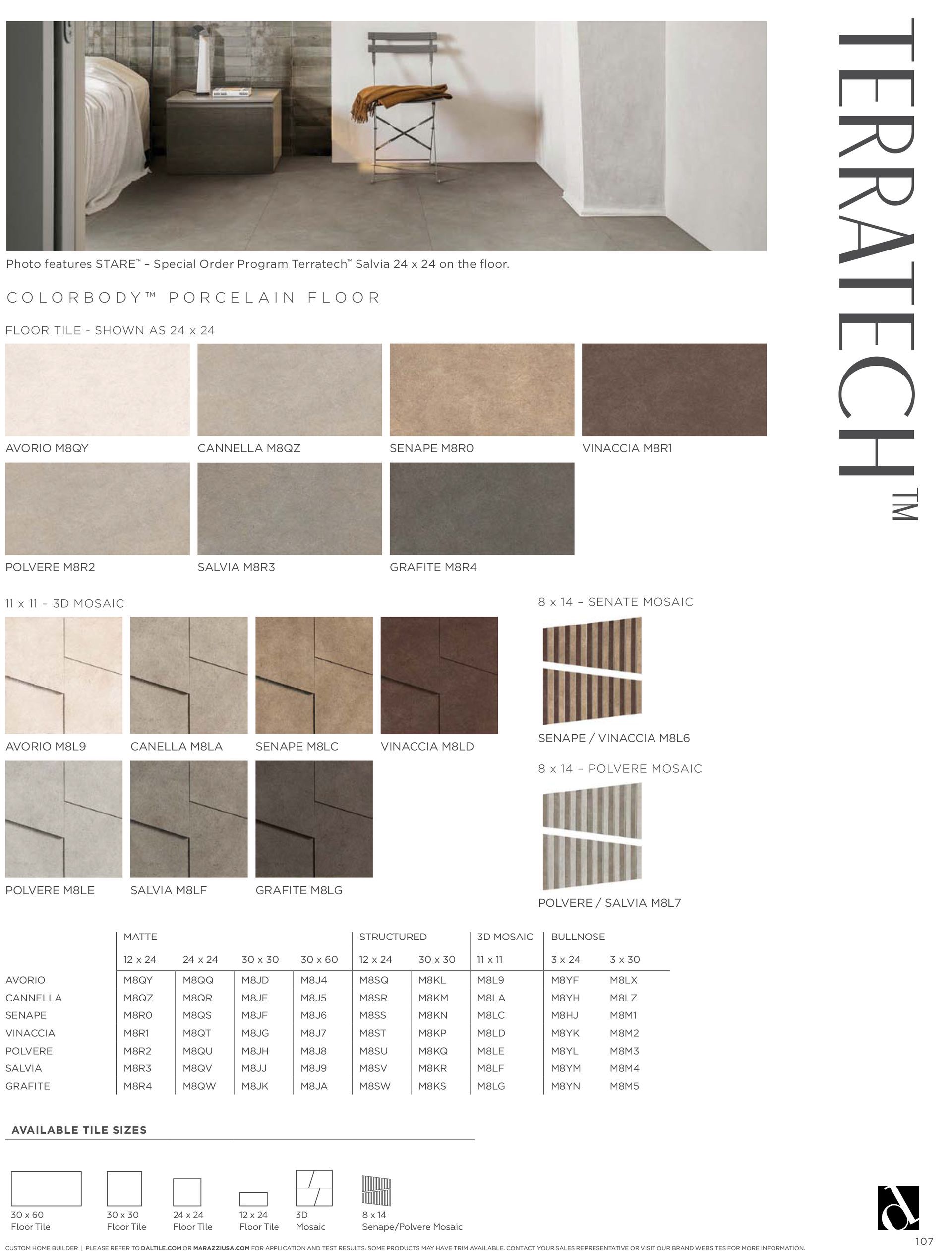 There are many different types of tiles in this brochure.