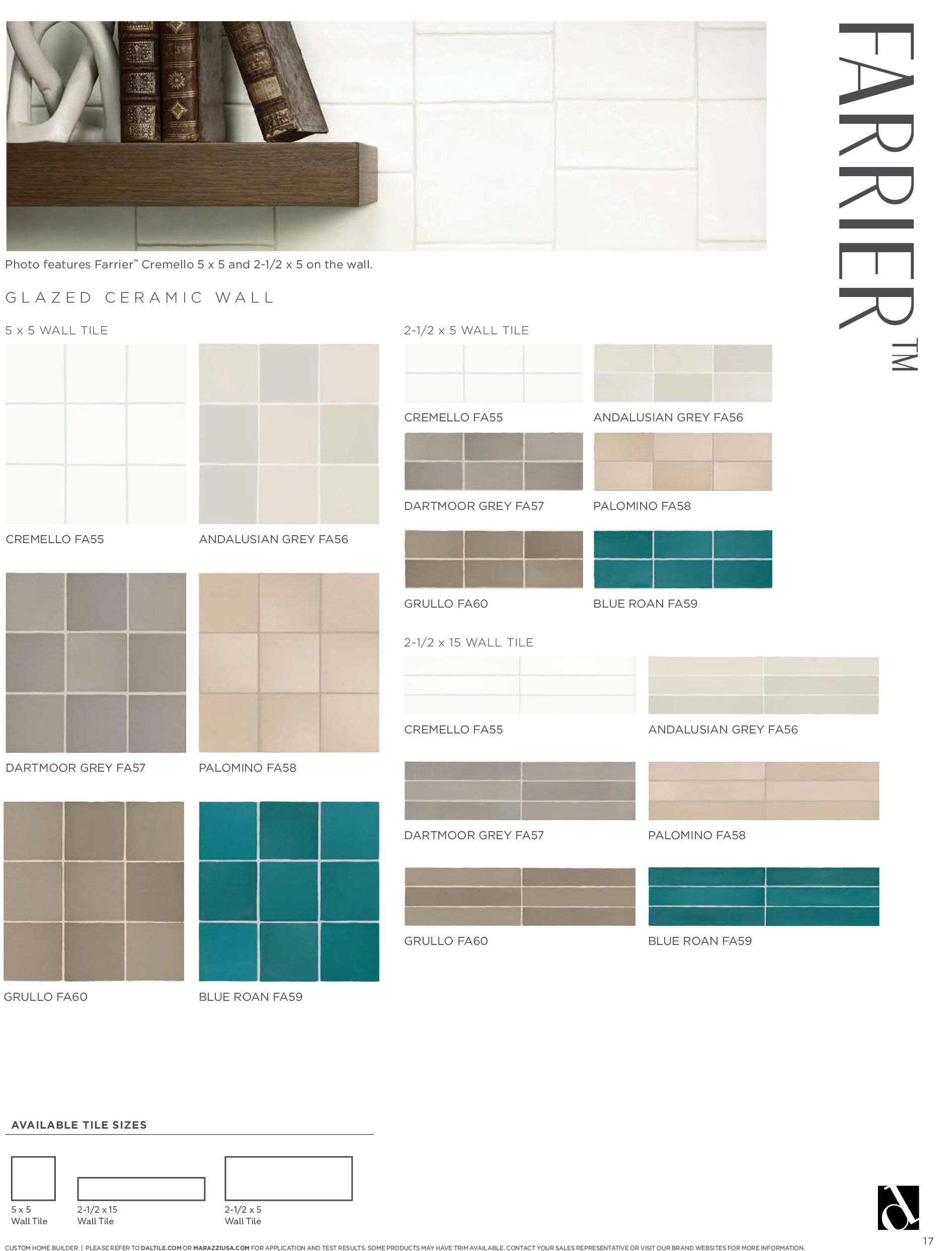 There are many different types of tiles in this brochure.