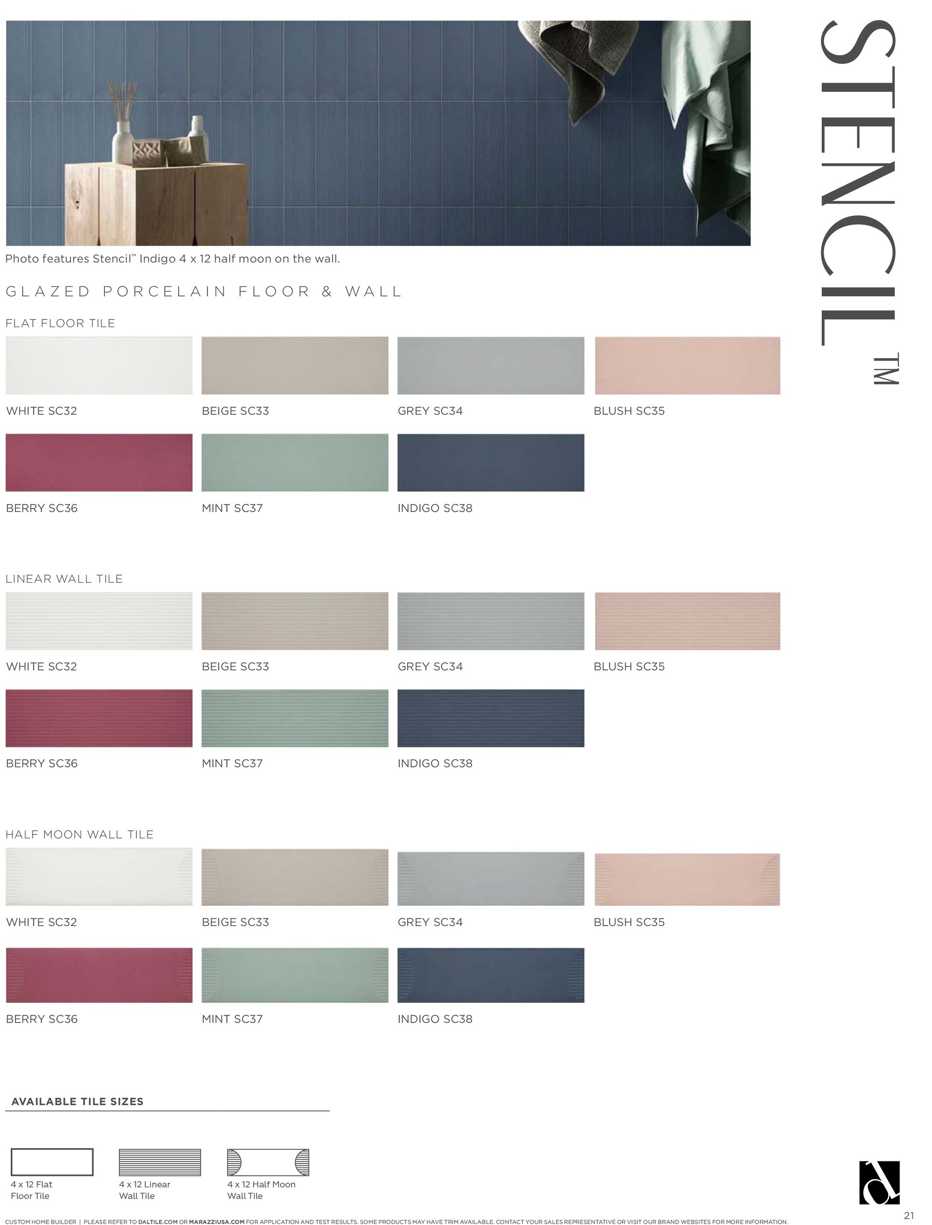 There are many different colors of tiles in this brochure.