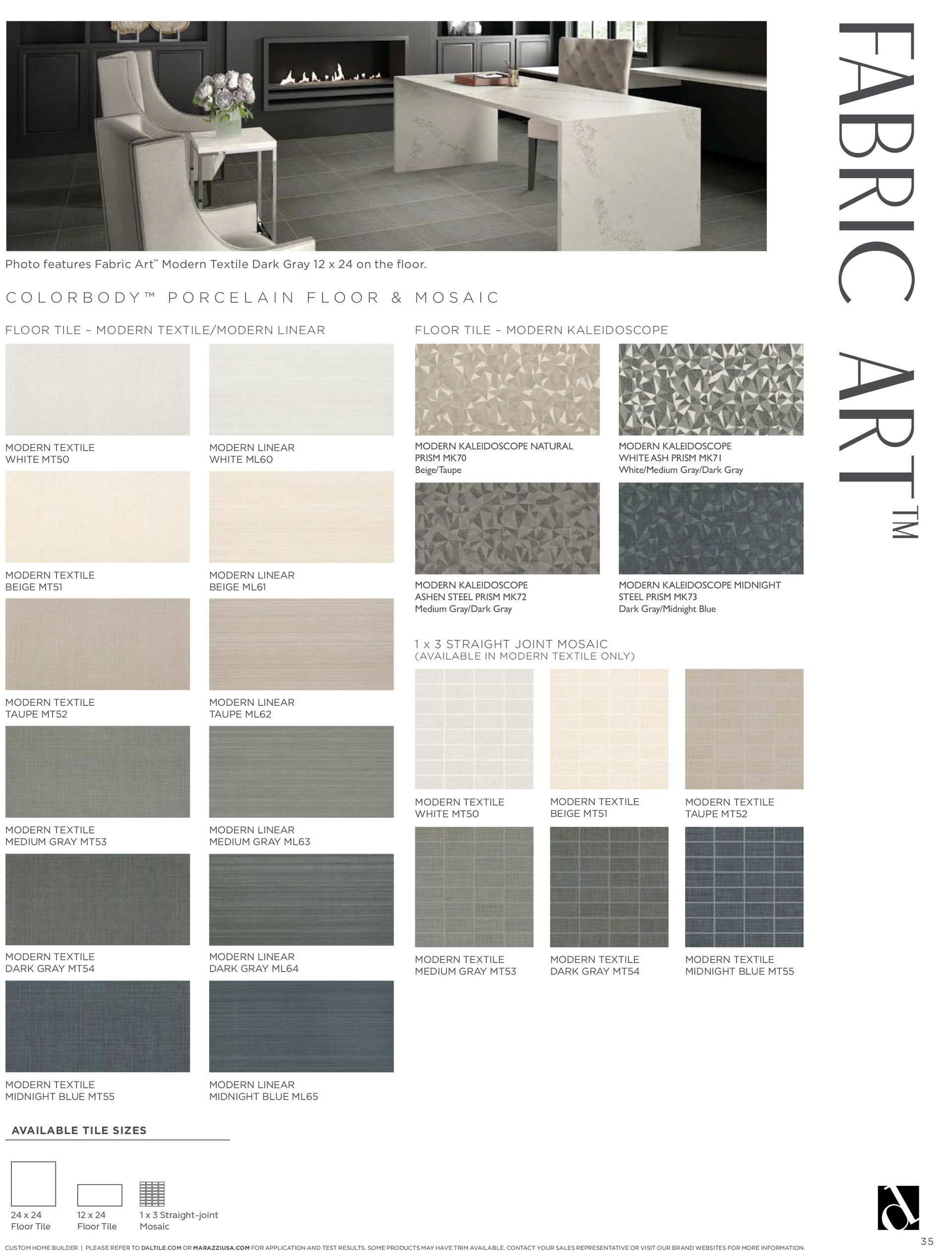 There are many different types of tiles in this brochure.