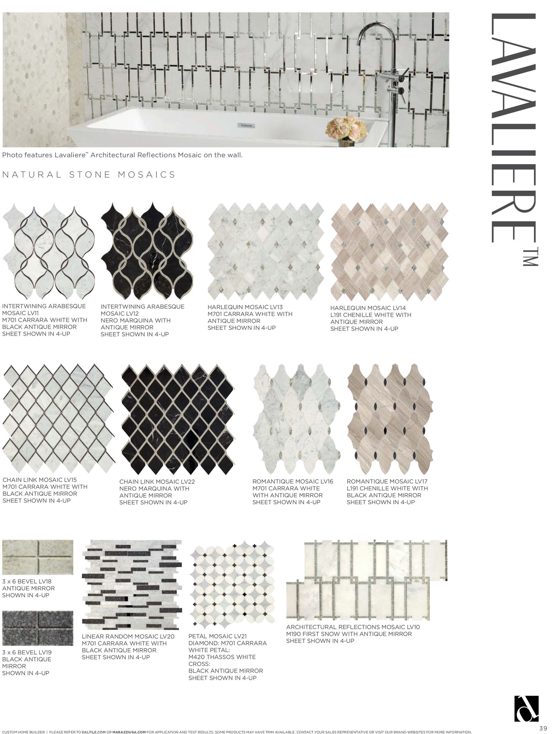 There are many different types of tiles in this picture.