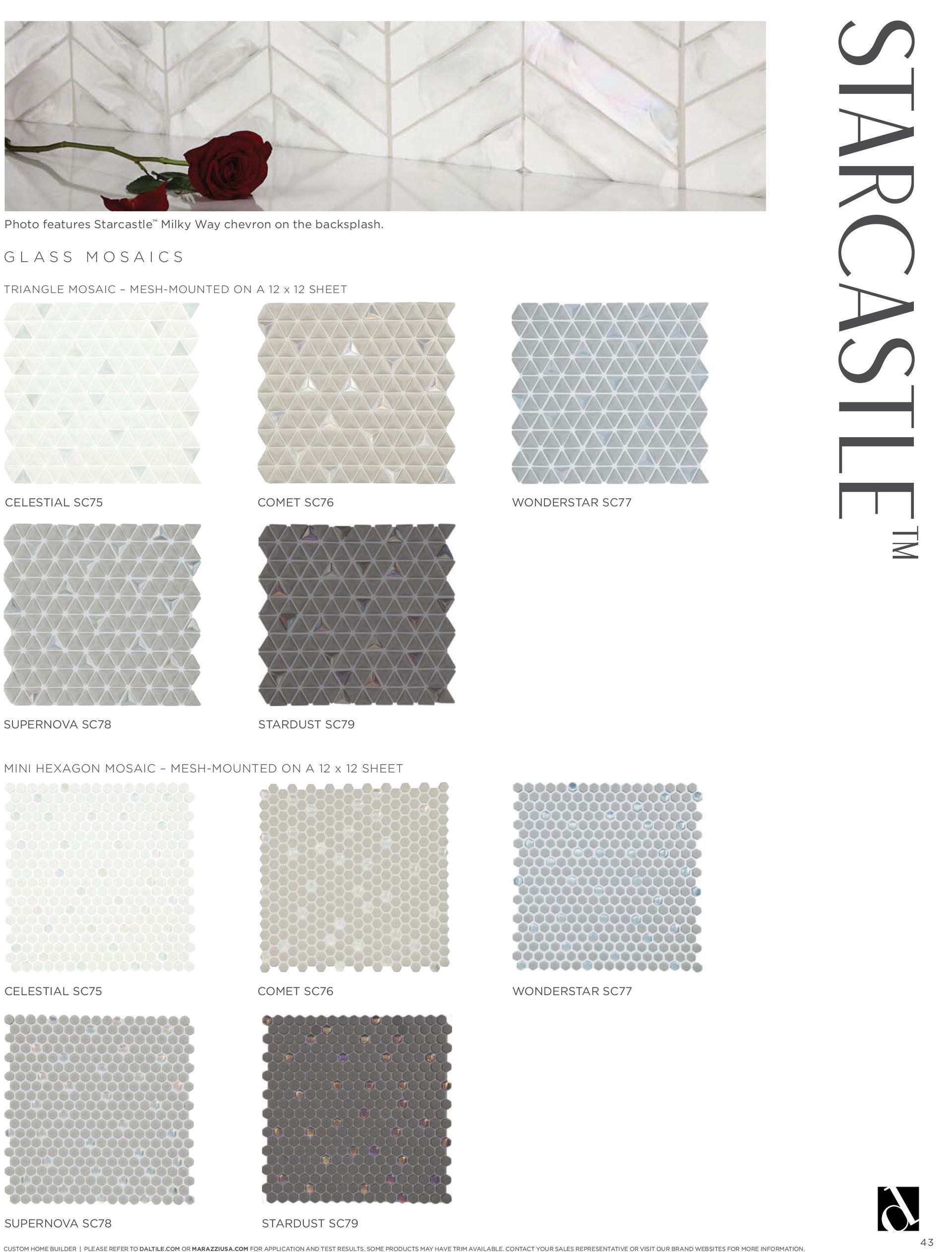 There are many different types of tiles in this brochure.