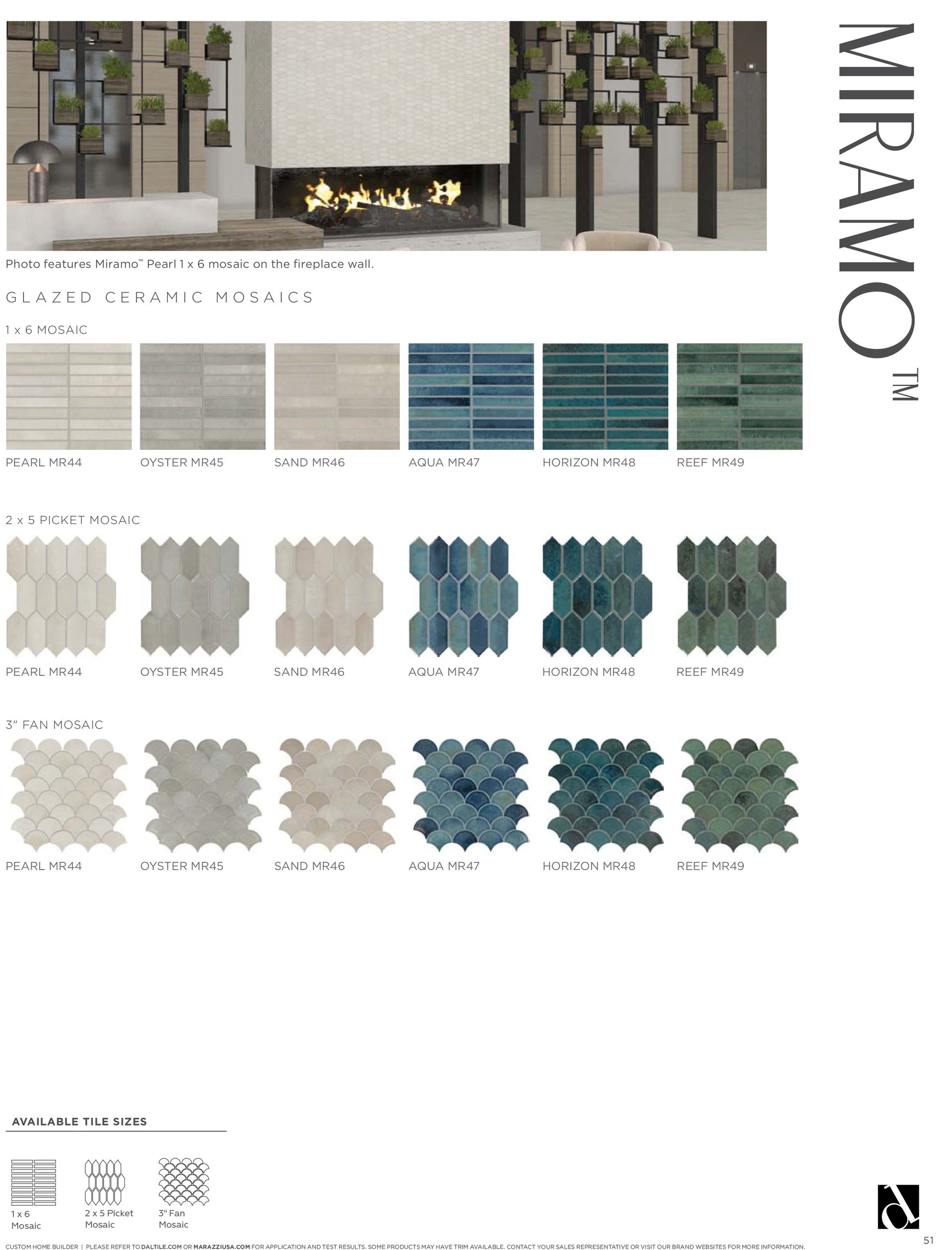 There are many different types of tiles in this brochure.