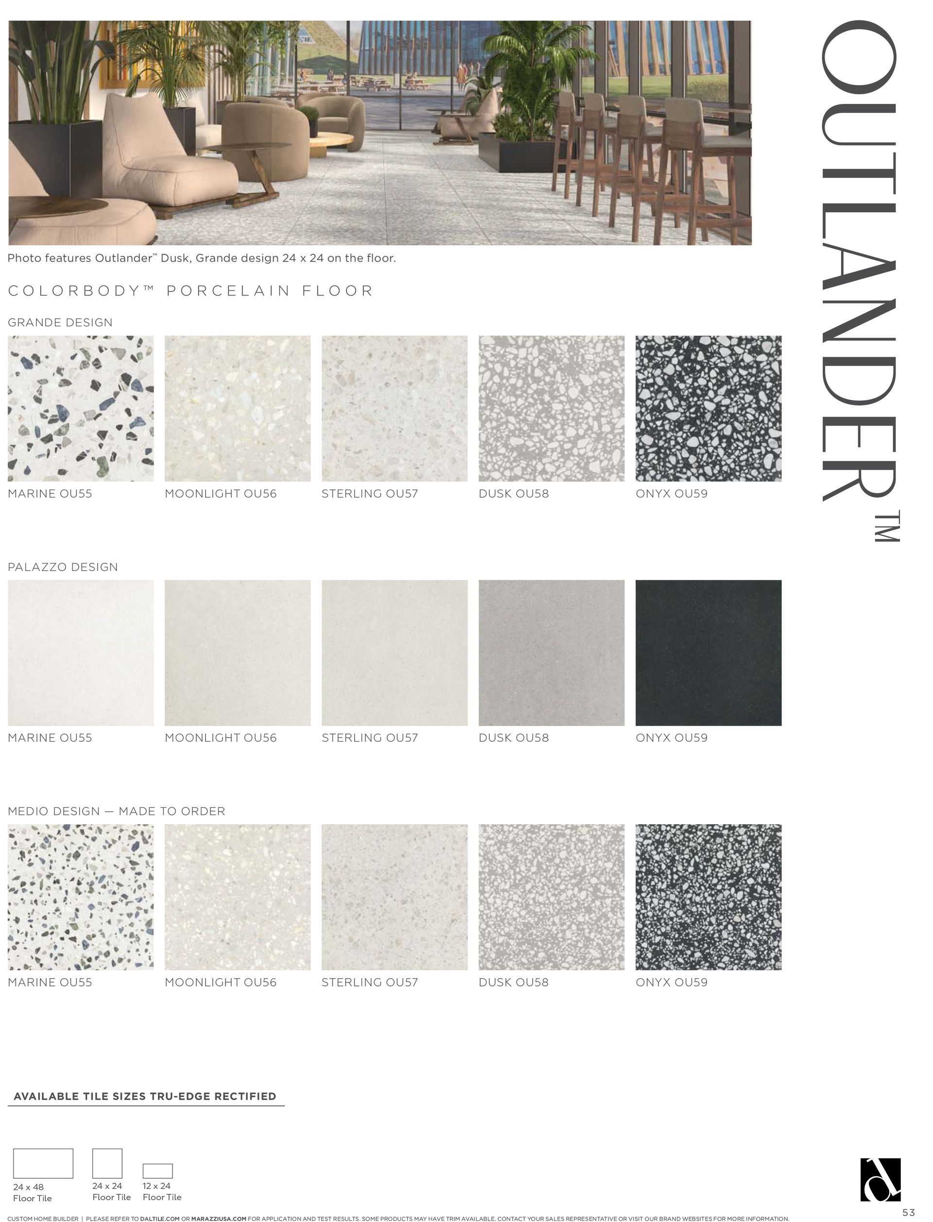 There are many different types of tiles in this brochure.