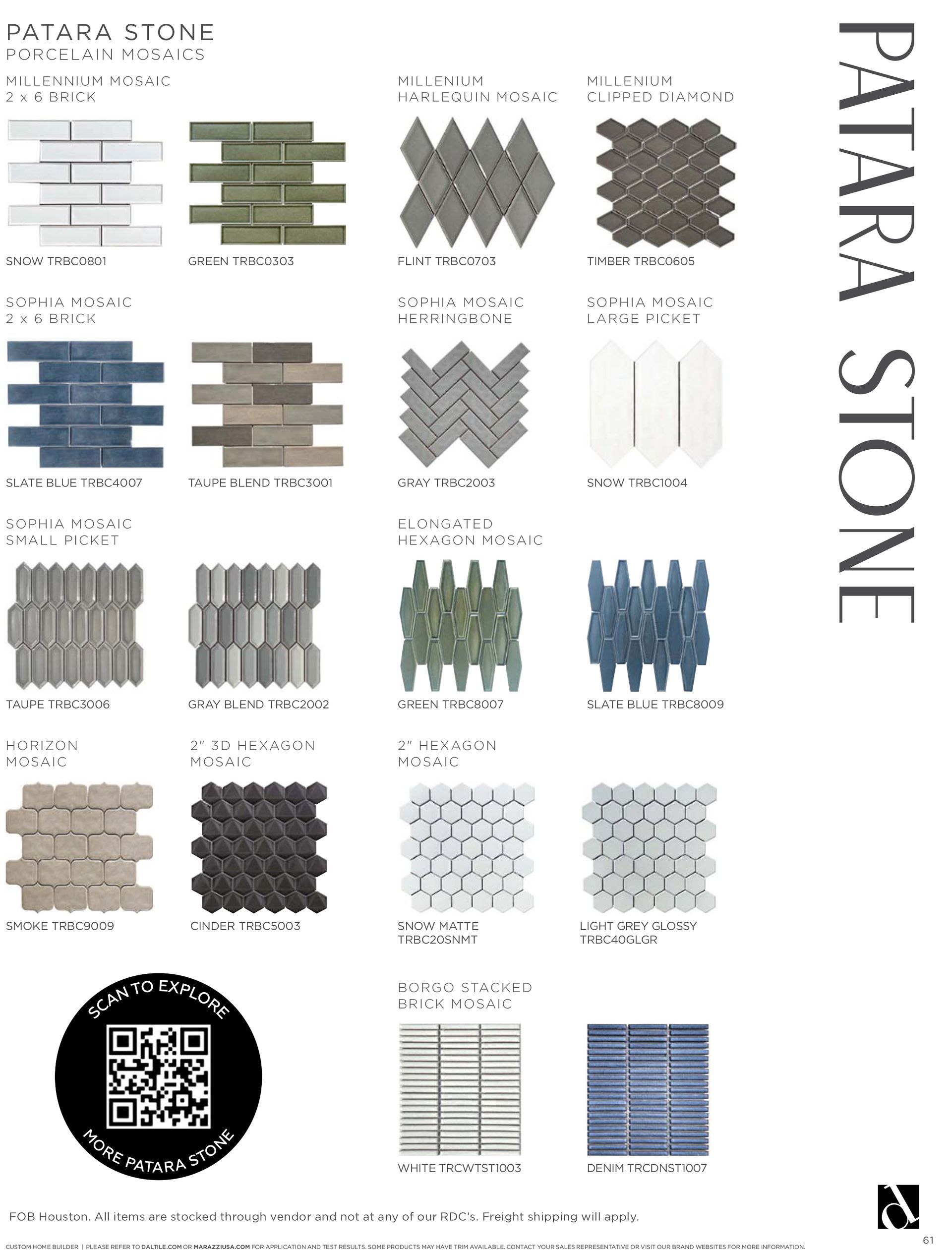 There are many different types of tiles in this brochure.