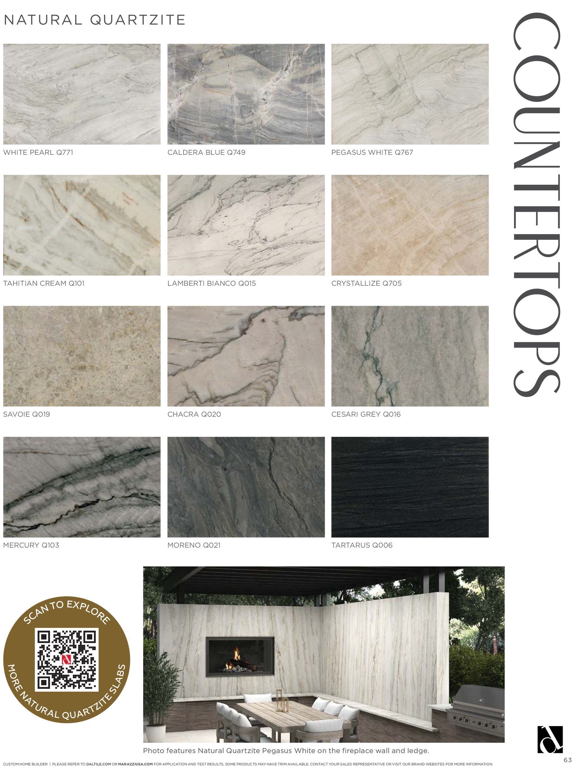 There are many different types of marble in this brochure.