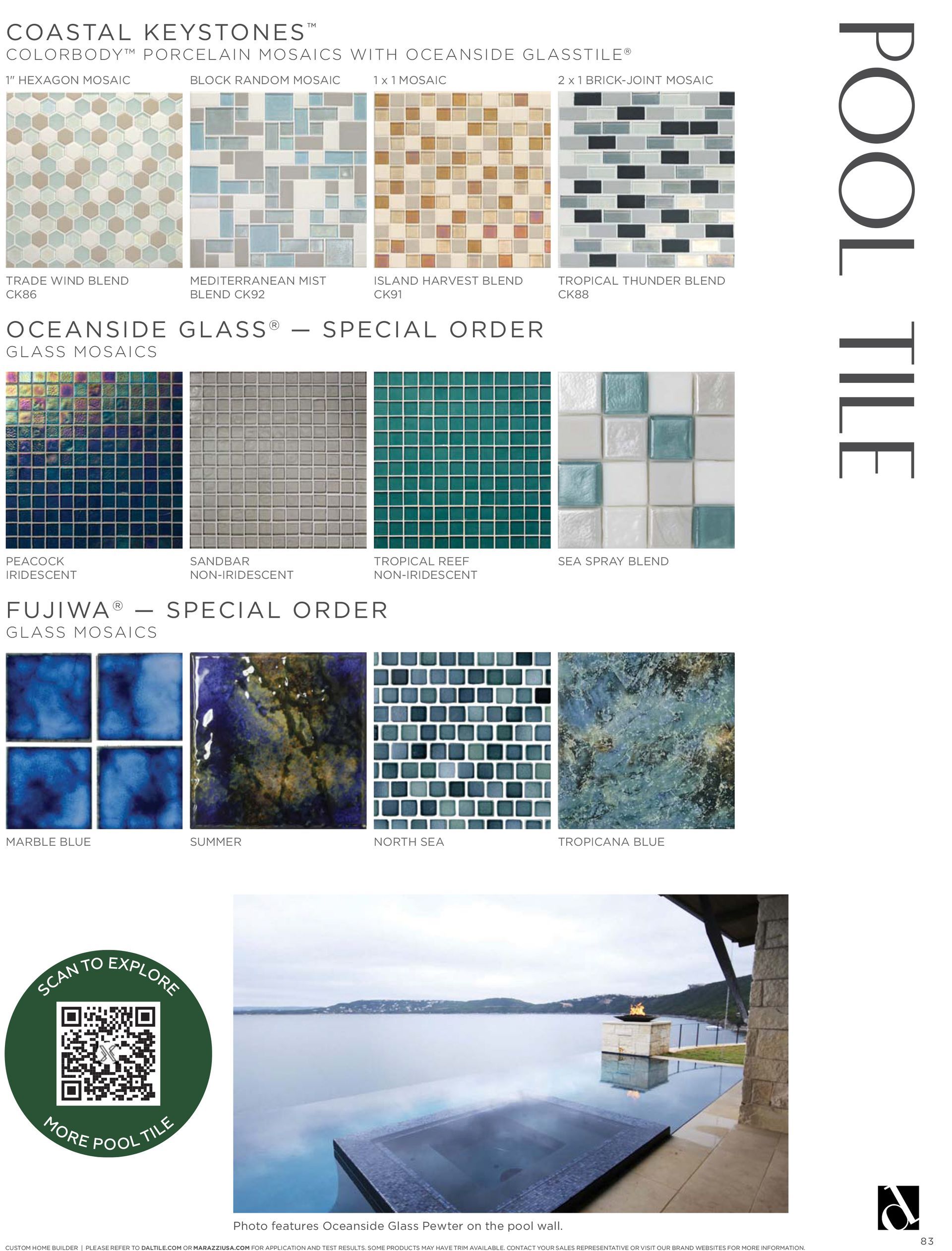 There are many different types of tiles in this brochure.